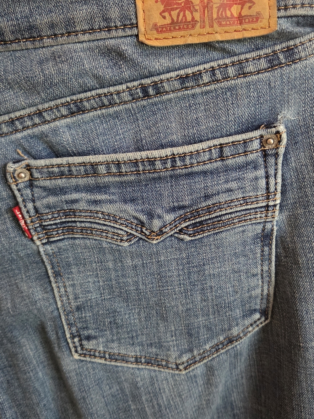 Levi's Women's Light Blue Bootcut Jeans with Back Pocket Stitching